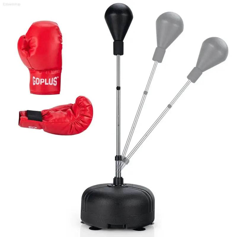Adjustable Freestanding Punching Bag with Boxing Gloves - Estalios