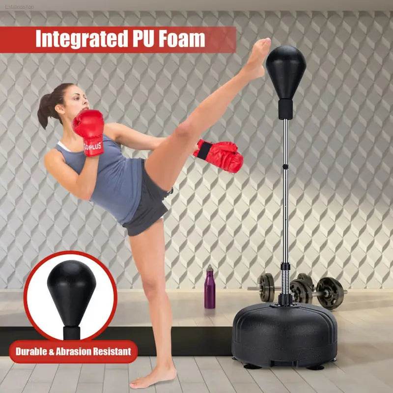 Adjustable Freestanding Punching Bag with Boxing Gloves - Estalios