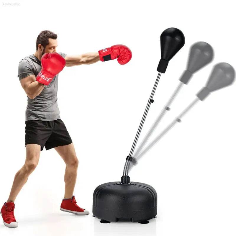 Adjustable Freestanding Punching Bag with Boxing Gloves - Estalios
