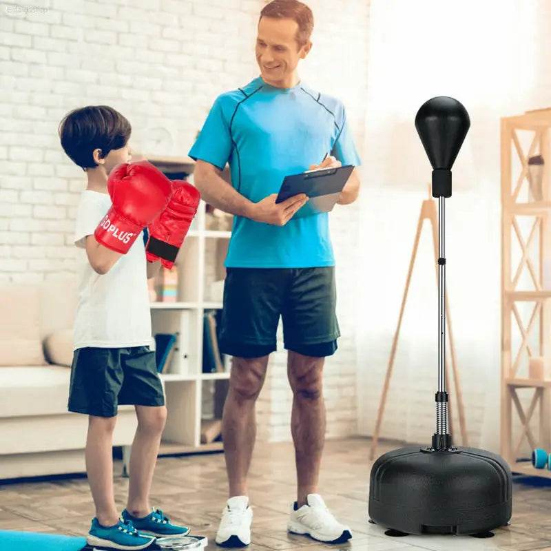 Adjustable Freestanding Punching Bag with Boxing Gloves - Estalios