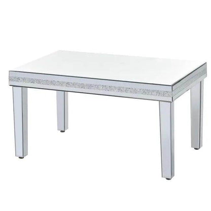 Dazzling Mirrored Coffee Table with Adjustable Leg Pads for Stability - Estalios