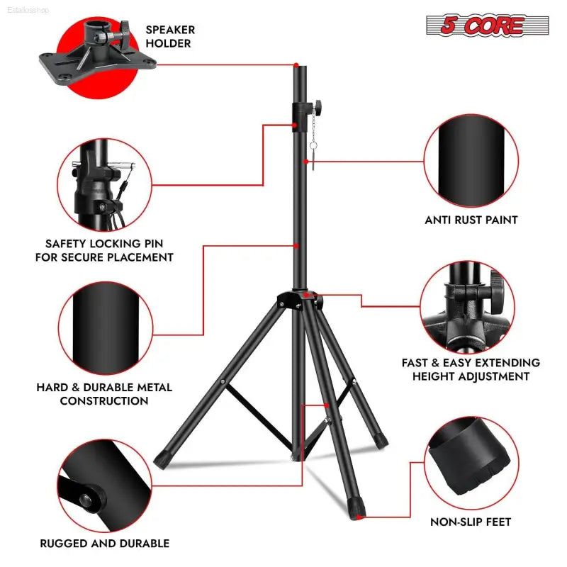 Adjustable Tall Speaker Stand Tripod for DJ Studio Use - Estalios