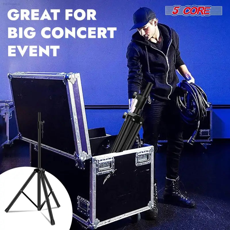 Adjustable Tall Speaker Stand Tripod for DJ Studio Use - Estalios