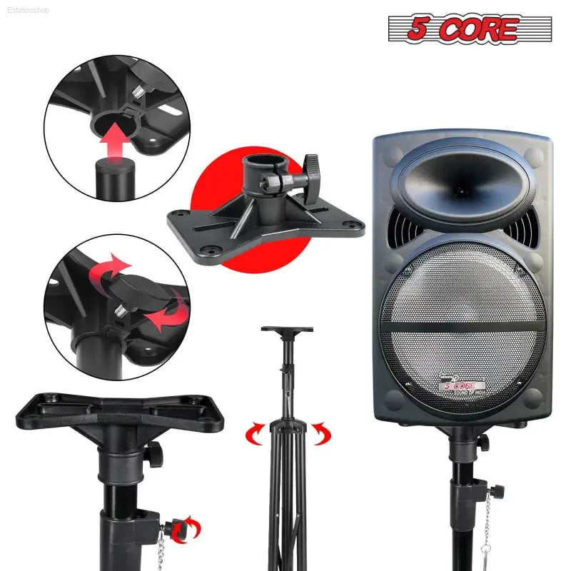 Adjustable Tall Speaker Stand Tripod for DJ Studio Use - Estalios