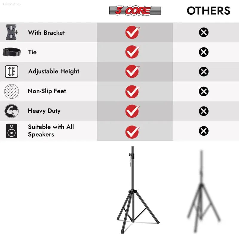 Adjustable Tall Speaker Stand Tripod for DJ Studio Use - Estalios