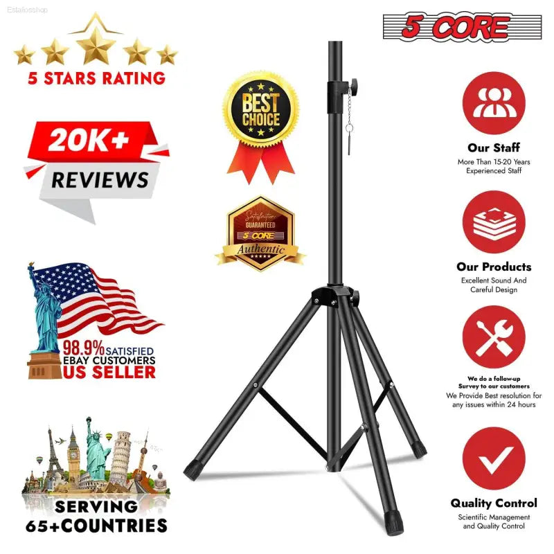 Adjustable Tall Speaker Stand Tripod for DJ Studio Use - Estalios