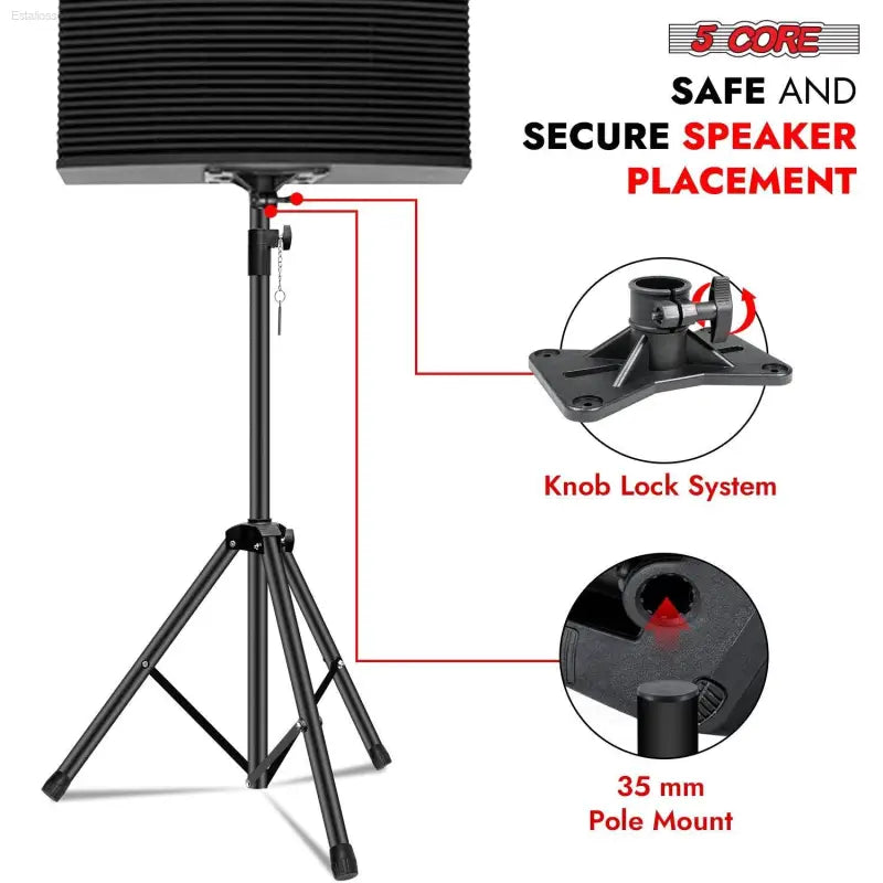 Adjustable Tall Speaker Stand Tripod for DJ Studio Use - Estalios
