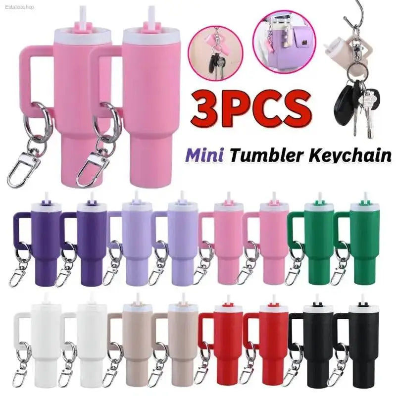 Cute Mini Cup Keychain Lip Balm Holder for Handbag Decor and Essential Accessory