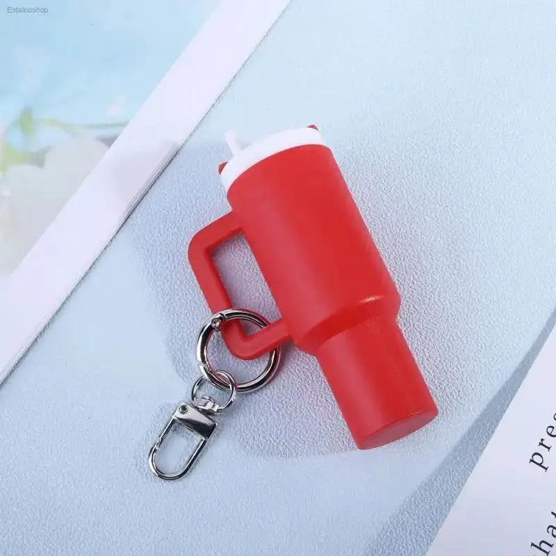 Cute Mini Cup Keychain Lip Balm Holder for Handbag Decor and Essential Accessory