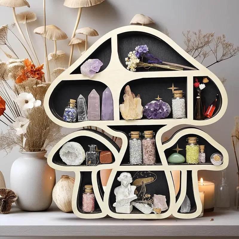 Adorable Mushroom Shelf for Crystal Display and Decor - Estalios