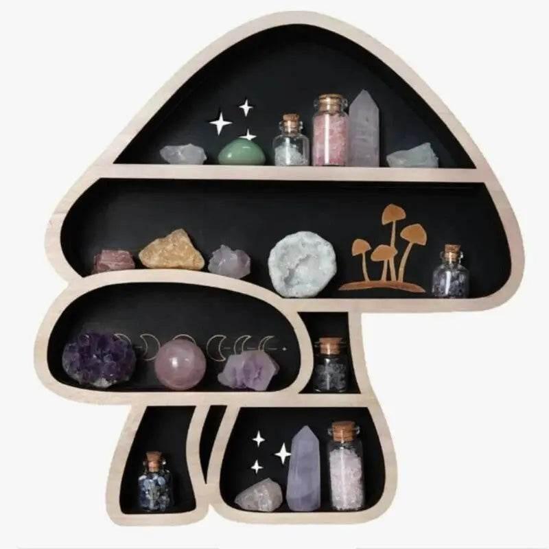 Adorable Mushroom Shelf for Crystal Display and Decor - Estalios