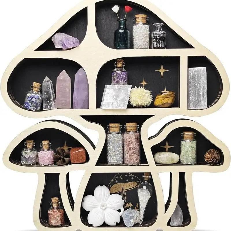 Adorable Mushroom Shelf for Crystal Display and Decor - Estalios