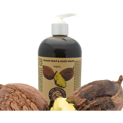 African Black Soap Aloe Wash 8oz for clean, radiant skin with organic black soap goodness