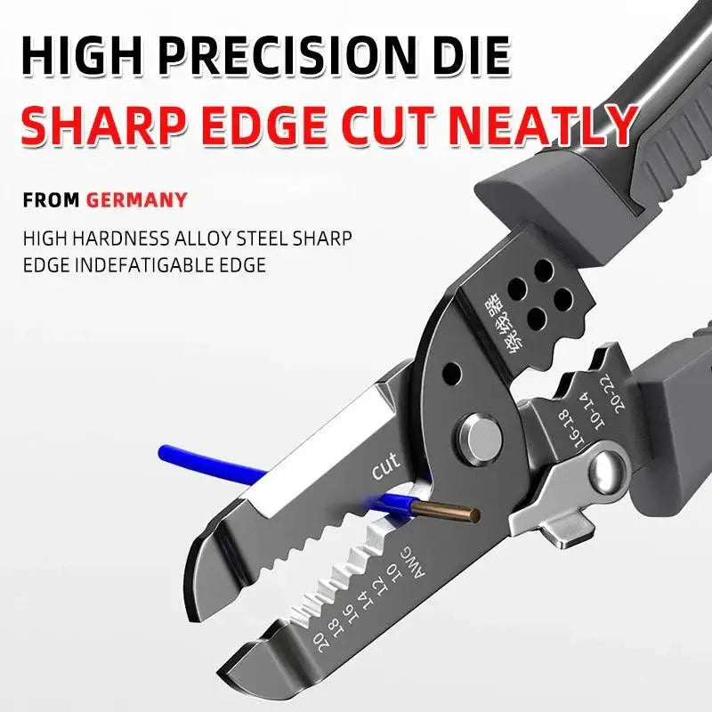 Airaj Multitool Wire Stripper Plier Crimper with adjustable gauge settings