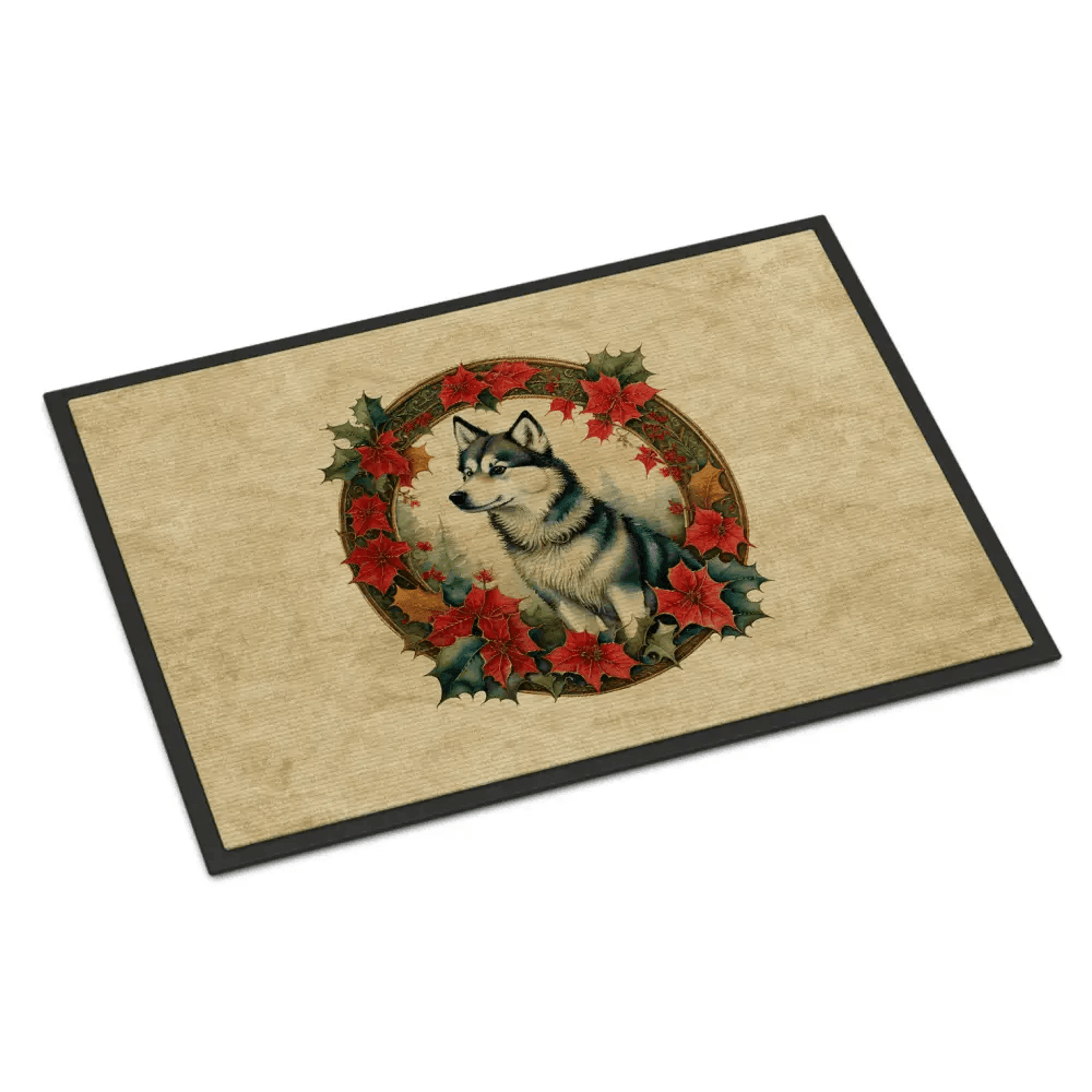 Husky Welcome: Floral Wreath Doormat! Okay, here's a product description for the Husky Welcome: Floral Wreath Doormat! - Estalios