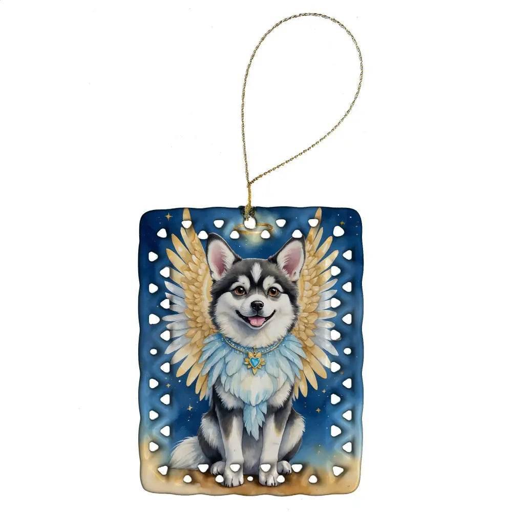 Alaskan Klee Kai My Angel Customizable Christmas Ornament.