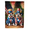 American English Bulldog Garden Flag: Unleash Patriotic Paws! Patriotic Bulldog Garden Flag: Show your Love for your Country and your Furry Friend - Estalios
