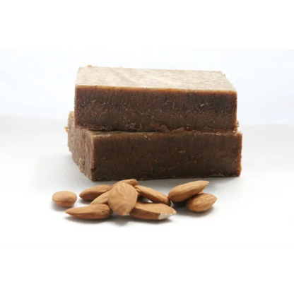 Stacked Almond Cinnamon Honey Soap with almonds for a rich, aromatic experience