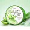 Aloe vera soothing gel in a green jar.