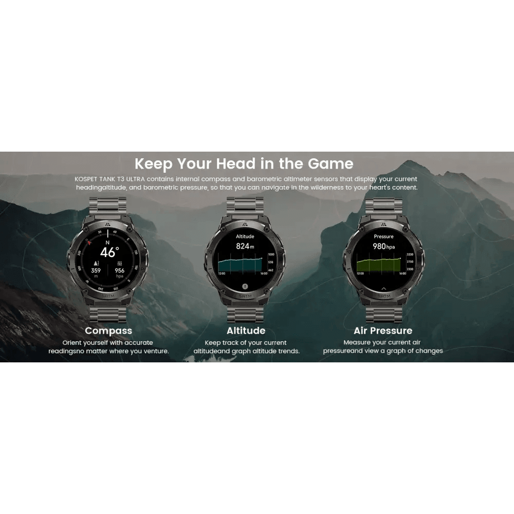 AMAZTIM T3E GPS Smart Watch for Men - 5ATM Waterproof - Estalios