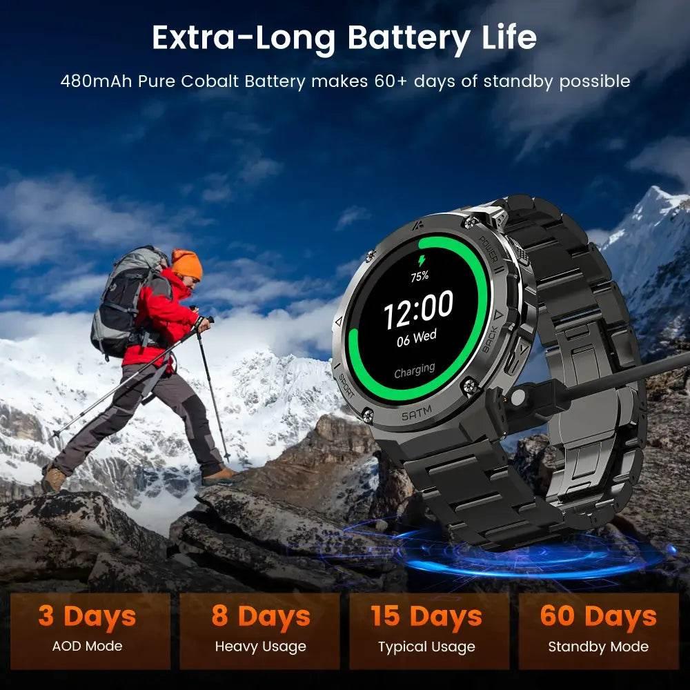 AMAZTIM T3E GPS Smart Watch for Men - 5ATM Waterproof - Estalios