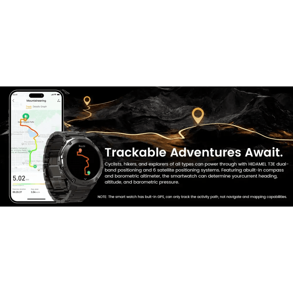 AMAZTIM T3E GPS Smart Watch for Men - 5ATM Waterproof - Estalios
