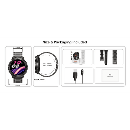 AMAZTIM T3E GPS Smart Watch for Men - 5ATM Waterproof - Estalios