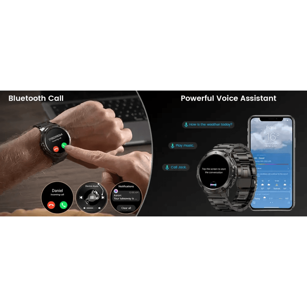 AMAZTIM T3E GPS Smart Watch for Men - 5ATM Waterproof - Estalios