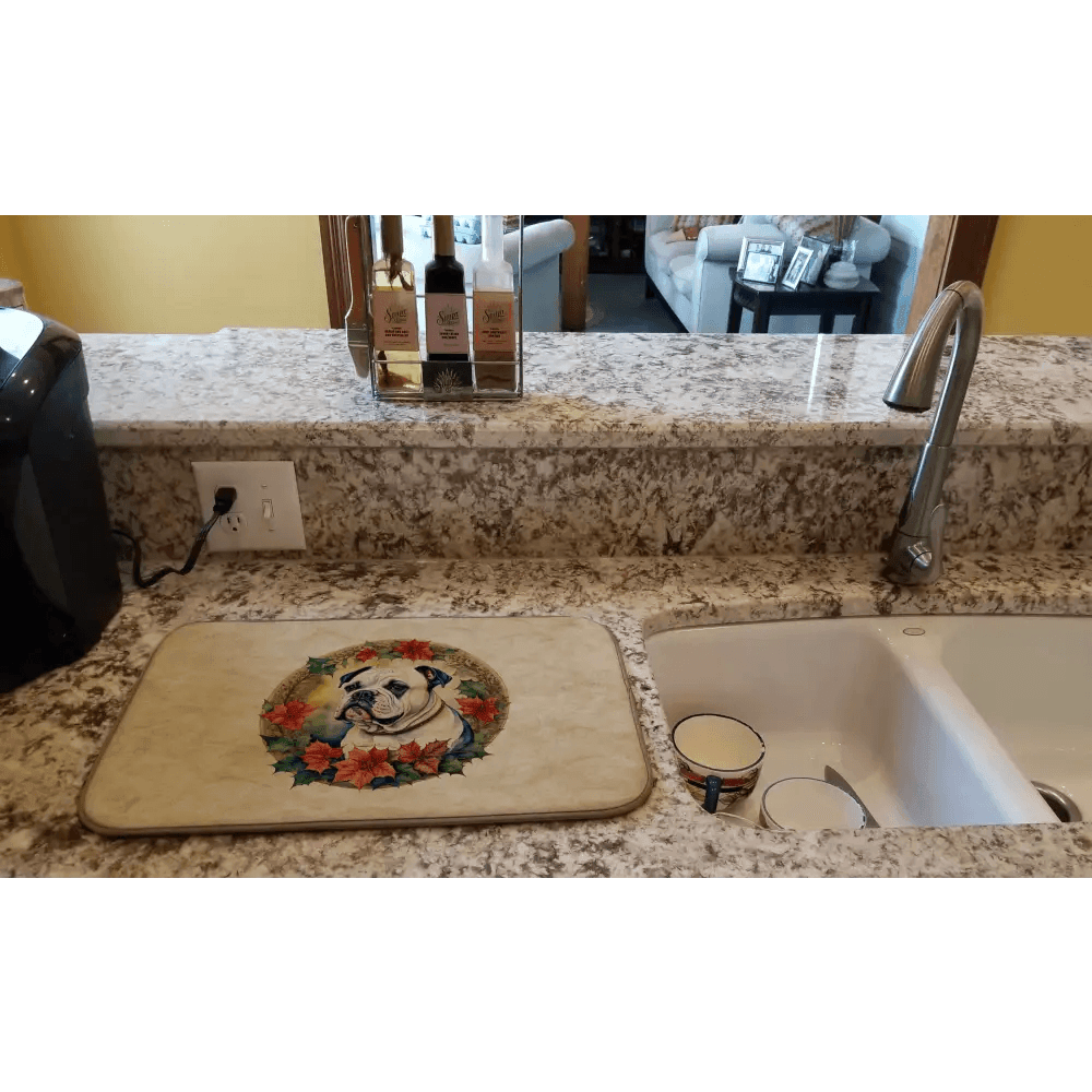 Bulldog Bliss Dish Drying Mat: Pawsome Drying Power! Dog-gone Adorable, this Dog-themed Dish Drying Mat is the Perfect Way - Estalios