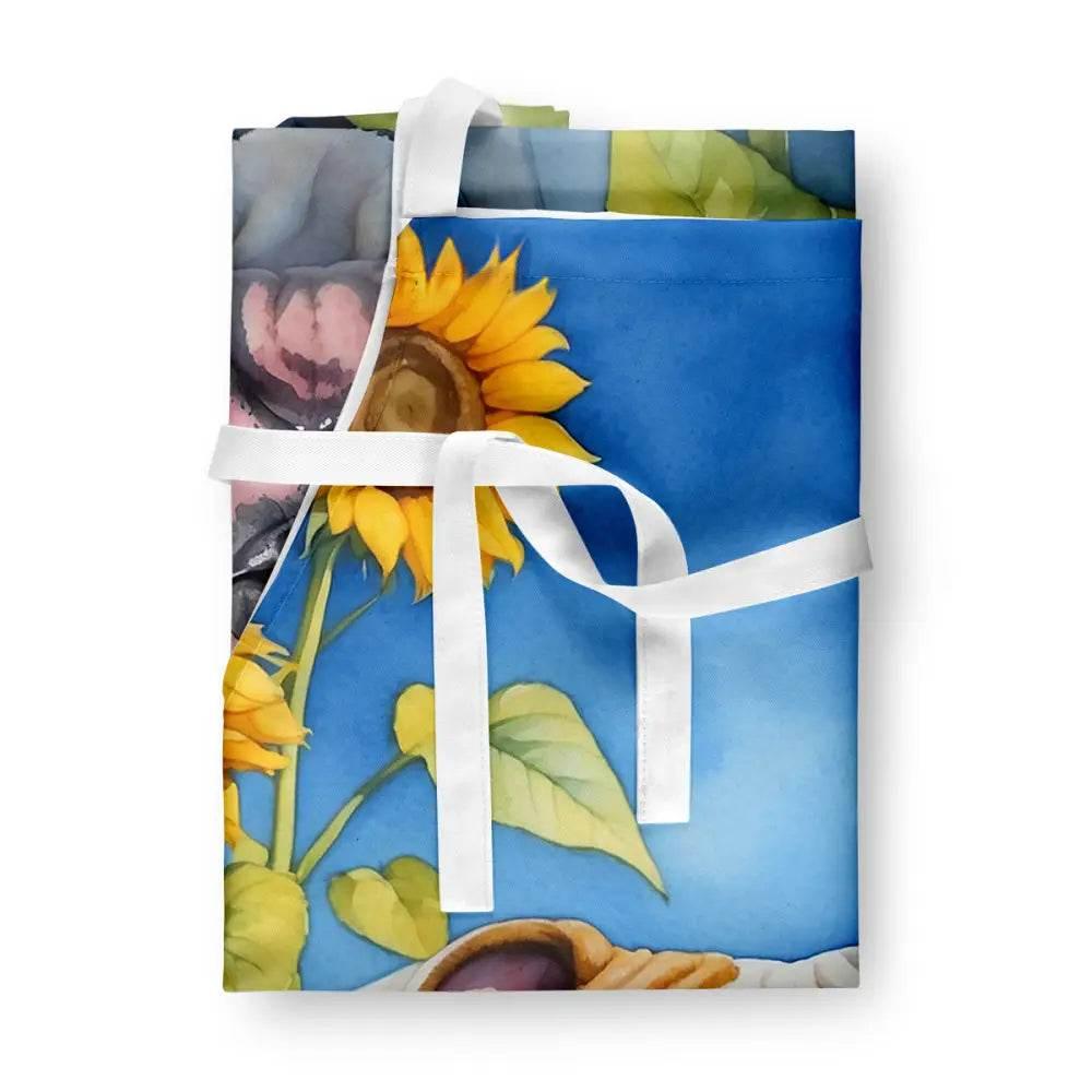 American Bulldog Apron in Sunflowers for Stylish Cooking - Estalios