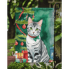 Vibrant American Shorthair Cat Garden Flag for Christmas - Estalios