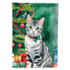 Vibrant American Shorthair Cat Garden Flag for Christmas - Estalios