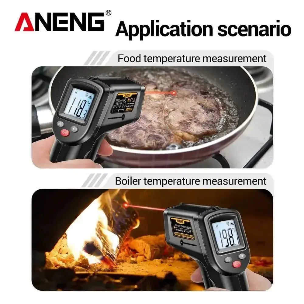 Digital Infrared Thermometer ANENG TH201 with Laser Pointer and Celsius Display