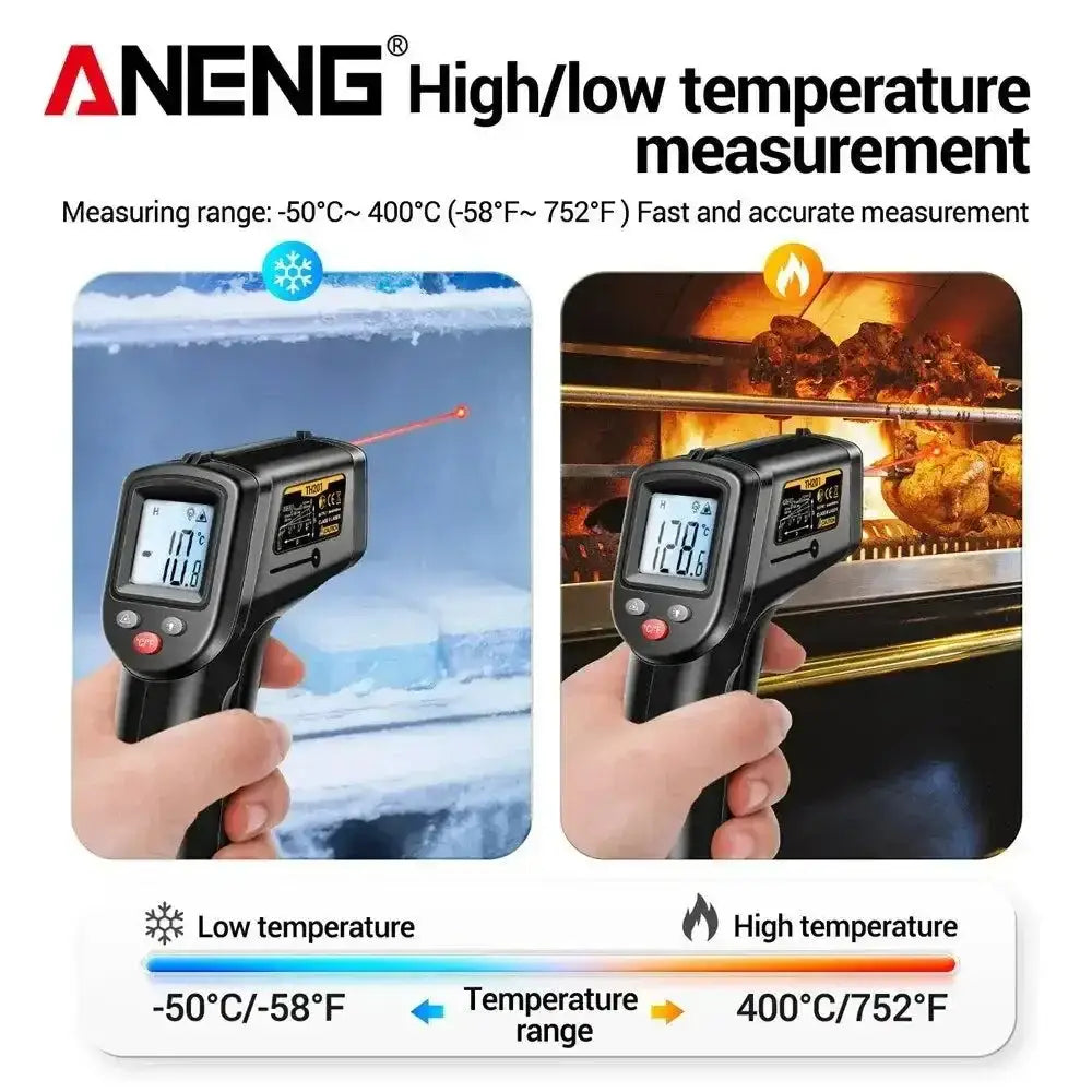 ANENG TH201 digital infrared thermometer with Celsius display for accurate temperature readings