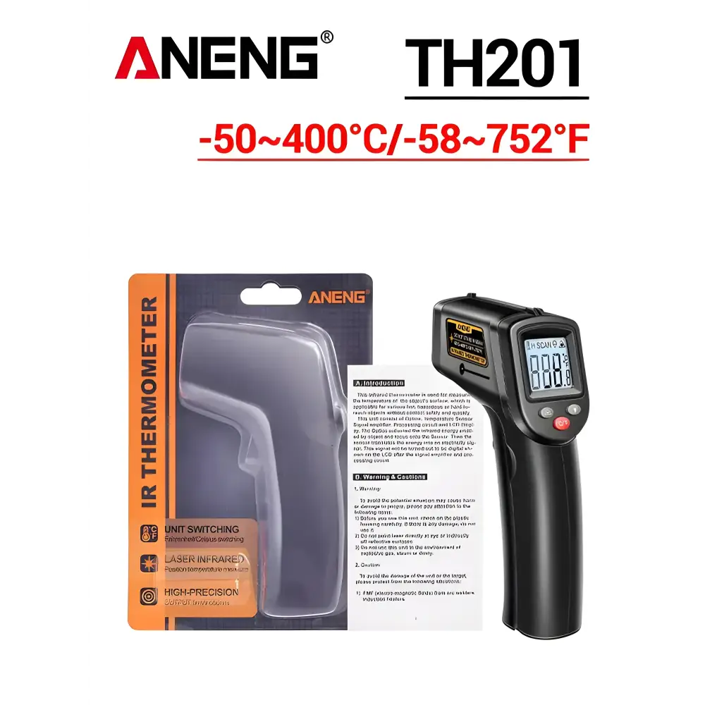 Infrared thermometer with packaging for ANENG TH201 digital infrared thermometer