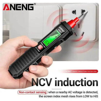 Red Digital Voltage Tester Pen for Safe Voltage Detection - Estalios