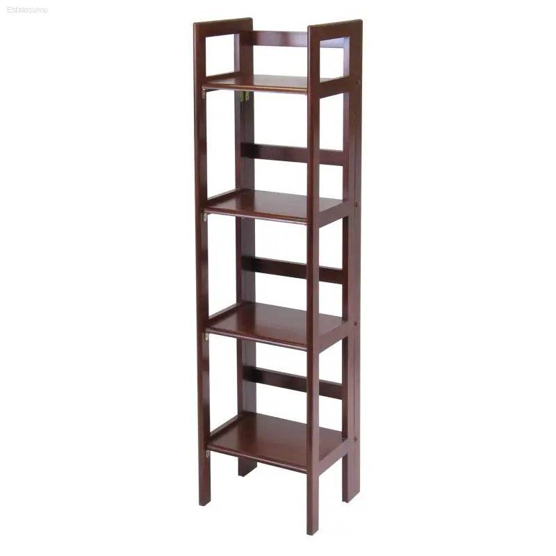 Antique Walnut Folding Bookcase for Home Storage - Estalios