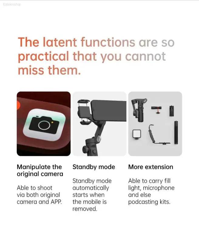 AOCHUAN Smart XE 3-Axis Handheld Gimbal for Stable Vlogging - Estalios