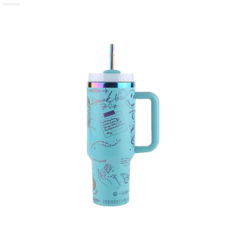 40Oz Stainless Steel Vacuum Insulated Car Mug with Straw - Perfect Thermal Travel Cup for Sports & Outdoor Adventures