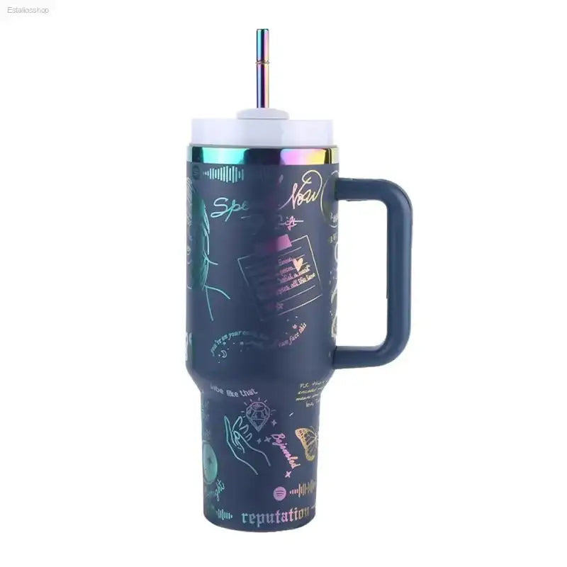 APWIKOGER 40oz Stainless Steel Vacuum Insulated Car Mug with Straw for Sports and Outdoor Adventures - EstaliosShop
