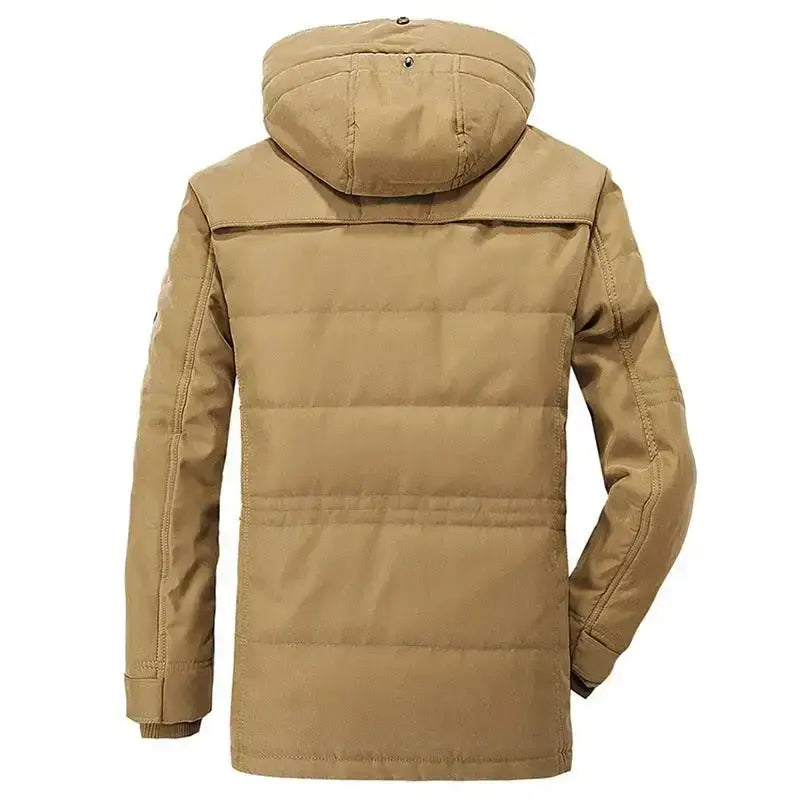 Tan hooded winter coat from Army Green Sold Hooded Winter Parkas for men