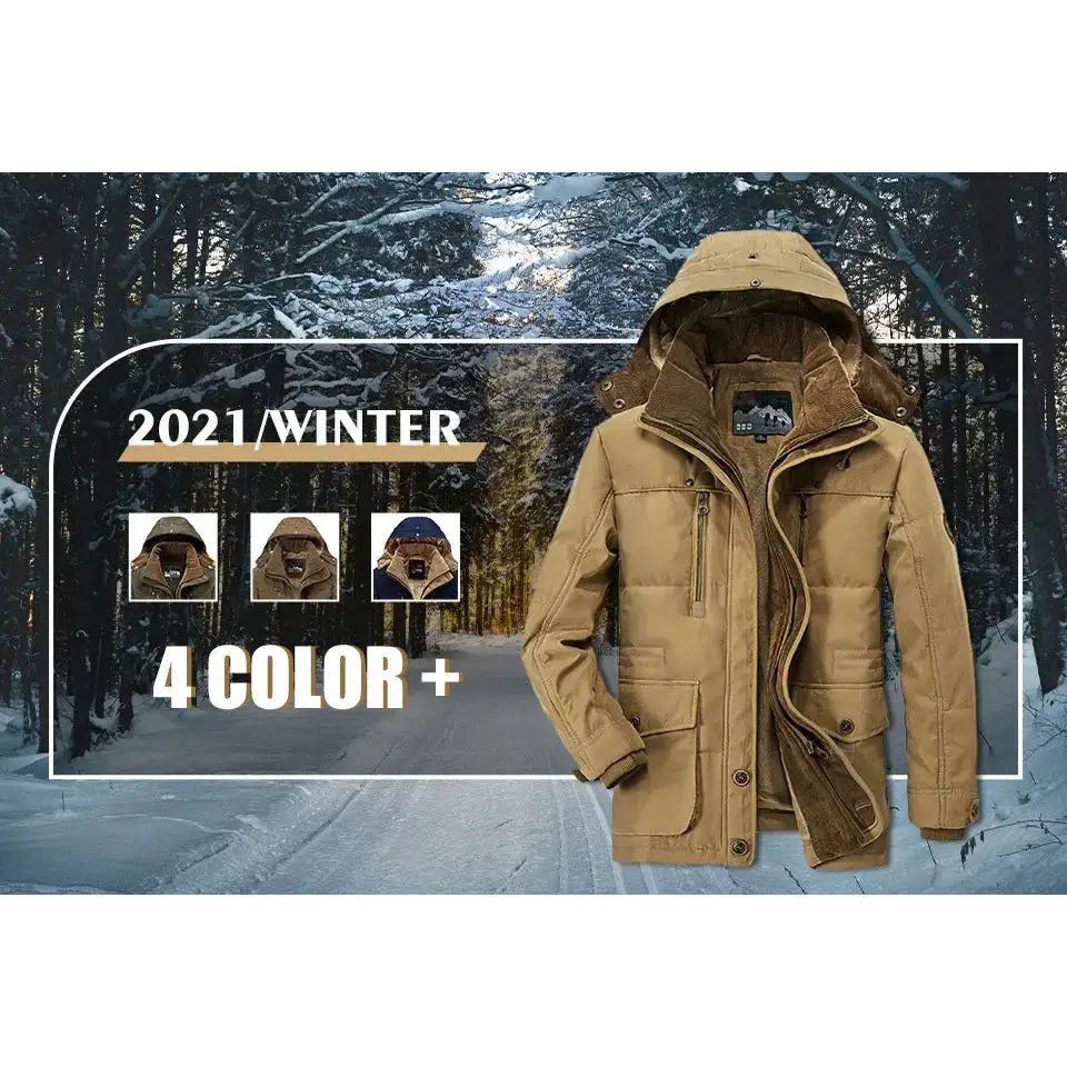 Army Green Sold Hooded Winter Parka perfect for staying warm this winter season