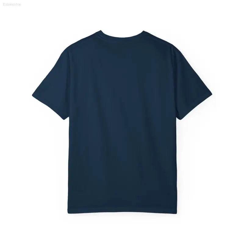 Dark blue t-shirt.