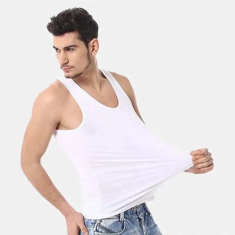 Stretchy white undershirt from Asia XXL sold, perfect cotton narrow shoulder vest