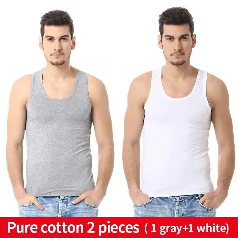 Two men’s cotton narrow shoulder vests from Asia XXL sold collection