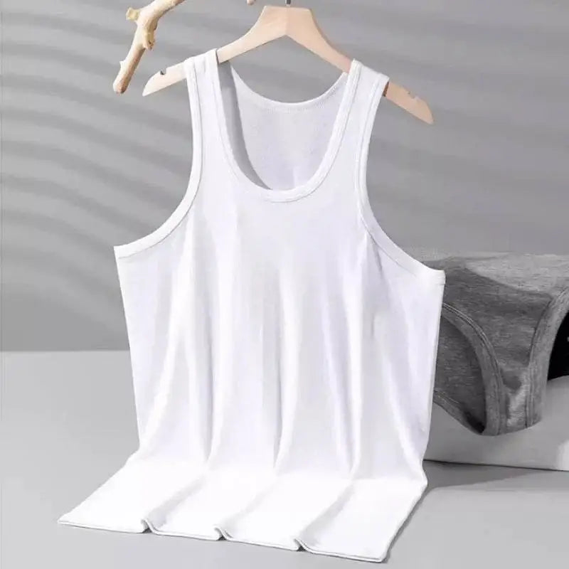 White cotton narrow shoulder vest from Asia XXL sold, perfect for casual wear