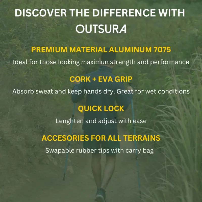 Lightweight Aluminum Trekking Poles for Hiking Support - Estalios
