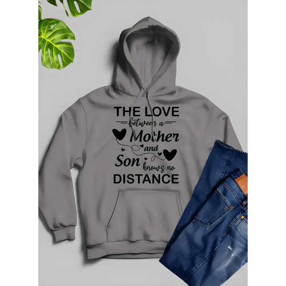 Gray hooded sweatshirt from the Athletic Heather Mom & Son Hoodie collection