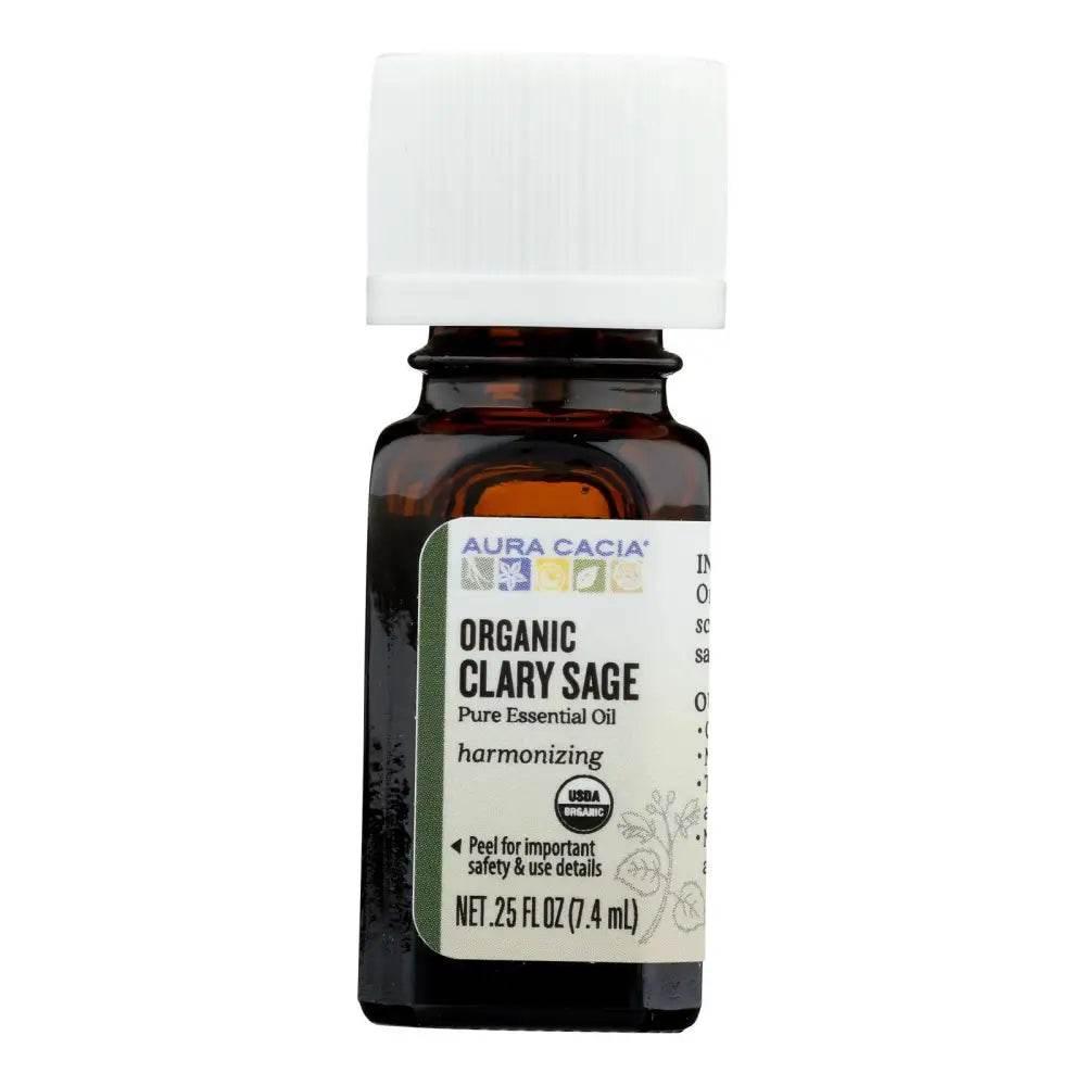 Aura Cacia - Organic Essential Oil - Clary Sage - .25 Oz for Balance - Estalios