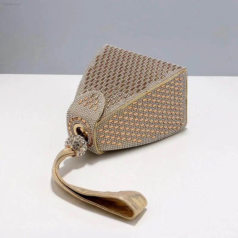 Aureate Triangle Clutch Purse - Elegant Evening Handbag for Weddings & Cocktails - Estalios